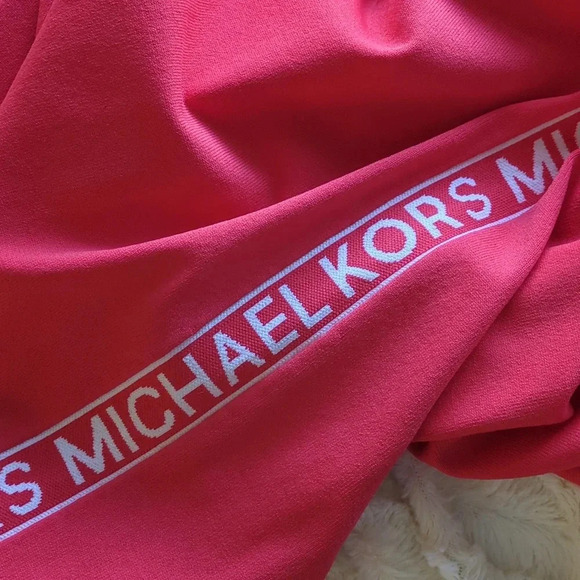 Michael Kors Coral Logo Tape Hoodie Dress - Picture 5 of 9